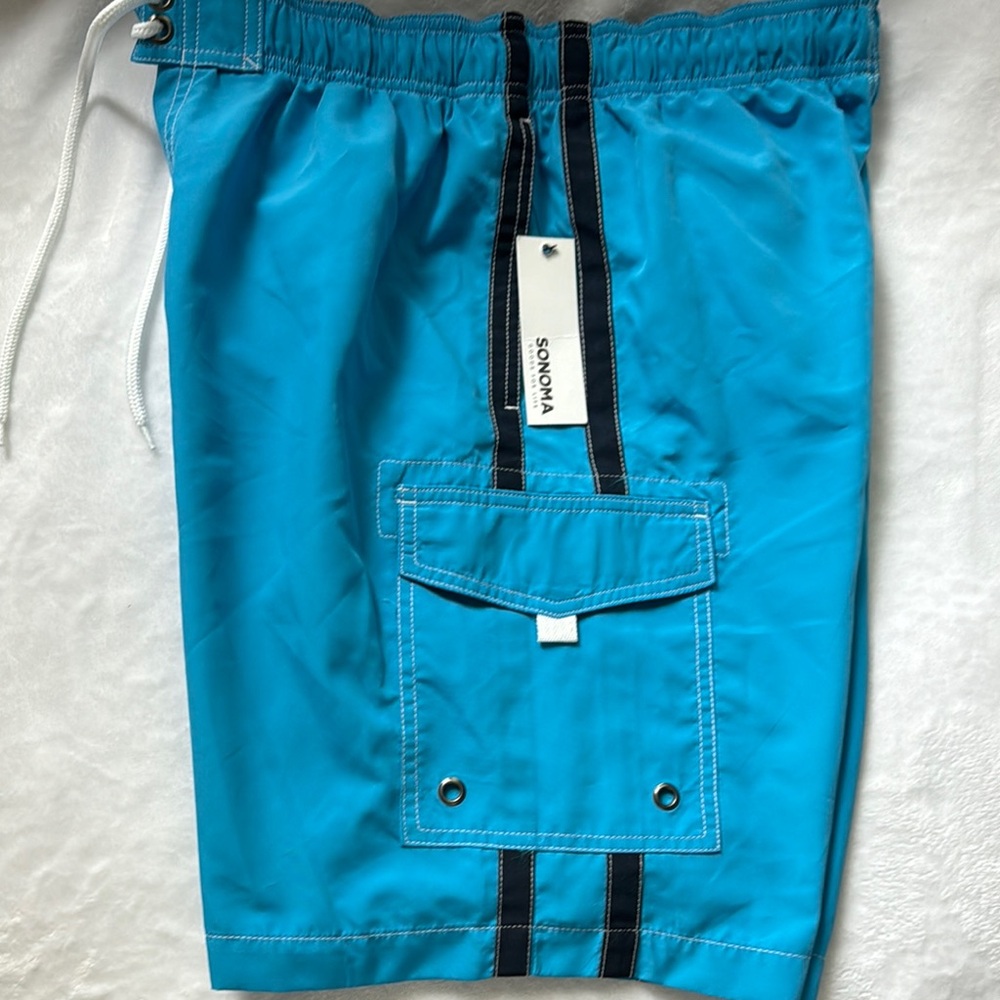 NWT Sonoma Blue Cargo Men's Swim Shorts Size M
